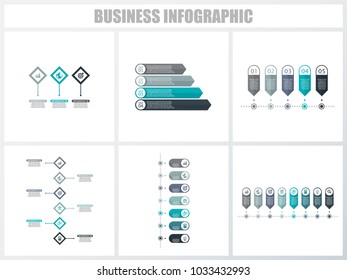 Abstract infographics number options template 1, 2, 3, 4, 5, 5. Vector illustration. Can be used for workflow layout, diagram, strategy business step options, banner and web design set