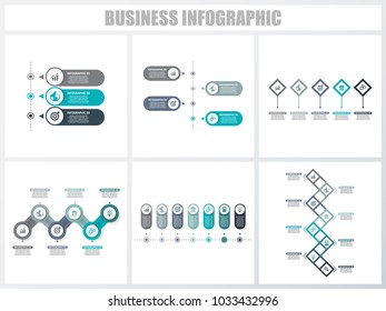 Abstract infographics number options template 1, 2, 3, 4, 5, 5. Vector illustration. Can be used for workflow layout, diagram, strategy business step options, banner and web design set