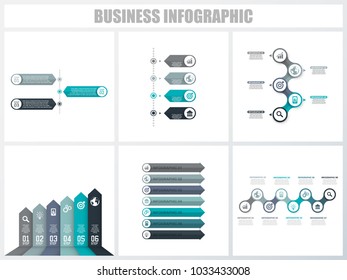 Abstract infographics number options template 1, 2, 3, 4, 5, 5. Vector illustration. Can be used for workflow layout, diagram, strategy business step options, banner and web design set