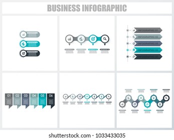 Abstract infographics number options template 1, 2, 3, 4, 5, 5. Vector illustration. Can be used for workflow layout, diagram, strategy business step options, banner and web design set