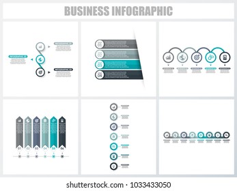 Abstract infographics number options template 1, 2, 3, 4, 5, 5. Vector illustration. Can be used for workflow layout, diagram, strategy business step options, banner and web design set