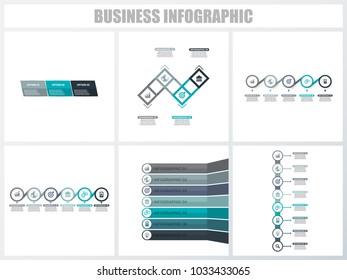 Abstract infographics number options template 1, 2, 3, 4, 5, 5. Vector illustration. Can be used for workflow layout, diagram, strategy business step options, banner and web design set