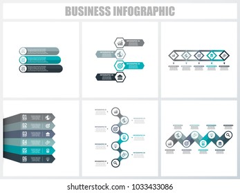 Abstract infographics number options template 1, 2, 3, 4, 5, 5. Vector illustration. Can be used for workflow layout, diagram, strategy business step options, banner and web design set