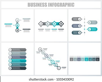 Abstract infographics number options template 1, 2, 3, 4, 5, 5. Vector illustration. Can be used for workflow layout, diagram, strategy business step options, banner and web design set