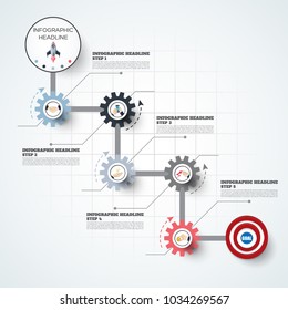 Abstract infographics number options template. Vector illustration. Can be used for workflow layout, diagram, business step option, banner, web design.
