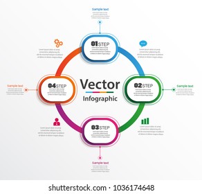 Abstract infographics number options template with 4 steps. Can be used for workflow layout, diagram, business step options, banner, web design. Vector eps 10
