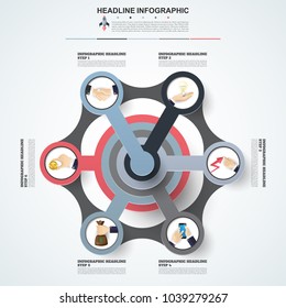 Abstract infographics number options template. Vector illustration. Can be used for workflow layout, diagram, business step options, banner, web design.