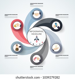 Abstract infographics number options template. Vector illustration. Can be used for workflow layout, diagram, business step options, banner, web design.