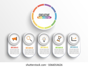Abstract infographics number options template. Vector illustration. Can be used for workflow layout, diagram, business step options, banner, web design.