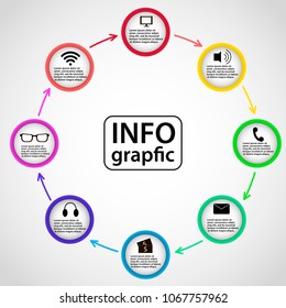 Abstract infographics number options template. Vector illustration. Can be used for workflow layout, diagram, business step options, banner, web design