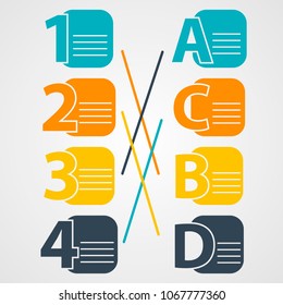 Abstract infographics number options template. Vector illustration. Can be used for workflow layout, diagram, business step options, banner, web design.