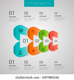 Abstract infographics number options template. Vector illustration. Can be used for workflow layout, diagram, business step options, banner, web design.