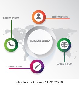 Abstract infographics number options template. Can be used for workflow layout diagram business 4 step options banner web design.Vector element illustration. 