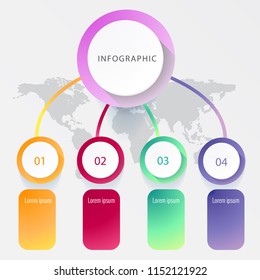 Abstract infographics number options template. Can be used for workflow layout diagram business 4 step options banner web design.Vector element illustration. 