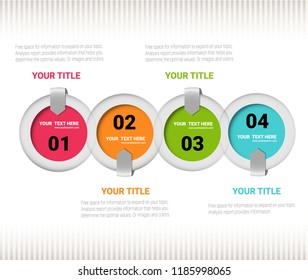 Abstract infographics number options template with steps, with 4 label. Can be used for workflow layout, diagram, business step options, banner, web design. Vector eps 10