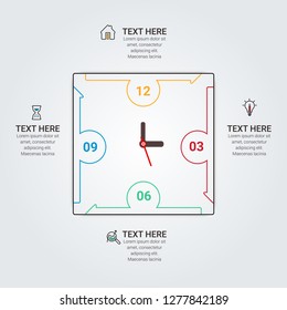 Abstract infographics number options template. Vector illustration.  Business data visualization. Process chart. Abstract elements of graph, diagram with steps, options, parts or processes. Vector