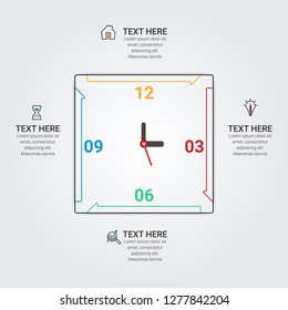 Abstract infographics number options template. Vector illustration.  Business data visualization. Process chart. Abstract elements of graph, diagram with steps, options, parts or processes. Vector