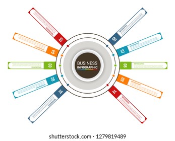 Abstract infographics number options template. Vector illustration.  Business data visualization. Process chart. Abstract elements of graph, diagram with steps, options, parts or processes. Vector