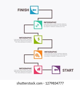 Abstract infographics number options template. Vector illustration.  Business data visualization. Process chart. Abstract elements of graph, diagram with steps, options, parts or processes. Vector