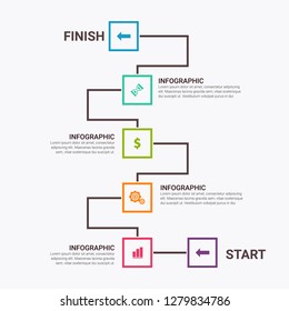 Abstract infographics number options template. Vector illustration.  Business data visualization. Process chart. Abstract elements of graph, diagram with steps, options, parts or processes. Vector