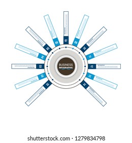 Abstract infographics number options template. Vector illustration.  Business data visualization. Process chart. Abstract elements of graph, diagram with steps, options, parts or processes. Vector