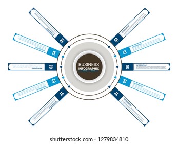 Abstract infographics number options template. Vector illustration.  Business data visualization. Process chart. Abstract elements of graph, diagram with steps, options, parts or processes. Vector