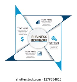 Abstract infographics number options template. Vector illustration.  Business data visualization. Process chart. Abstract elements of graph, diagram with steps, options, parts or processes. Vector