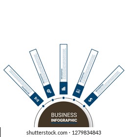 Abstract infographics number options template. Vector illustration.  Business data visualization. Process chart. Abstract elements of graph, diagram with steps, options, parts or processes. Vector
