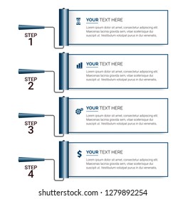 Abstract infographics number options template. Vector illustration.  Business data visualization. Process chart. Abstract elements of graph, diagram with steps, options, parts or processes. Vector