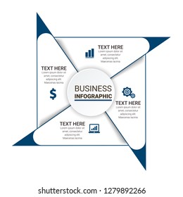 Abstract infographics number options template. Vector illustration.  Business data visualization. Process chart. Abstract elements of graph, diagram with steps, options, parts or processes. Vector