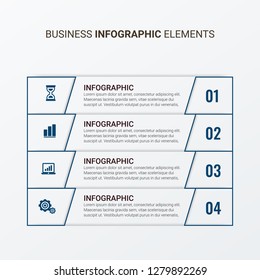 Abstract infographics number options template. Vector illustration.  Business data visualization. Process chart. Abstract elements of graph, diagram with steps, options, parts or processes. Vector