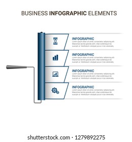 Abstract infographics number options template. Vector illustration.  Business data visualization. Process chart. Abstract elements of graph, diagram with steps, options, parts or processes. Vector