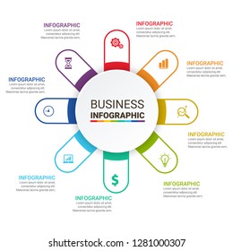 Abstract infographics number options template. Vector illustration.  Business data visualization. Process chart. Abstract elements of graph, diagram with steps, options, parts or processes. Vector