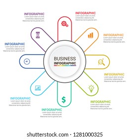 Abstract infographics number options template. Vector illustration.  Business data visualization. Process chart. Abstract elements of graph, diagram with steps, options, parts or processes. Vector