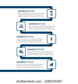 Abstract infographics number options template. Vector illustration.  Business data visualization. Process chart. Abstract elements of graph, diagram with steps, options, parts or processes. Vector