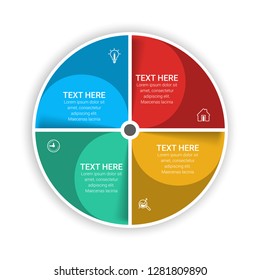 Abstract infographics number options template. Vector illustration.  Business data visualization. Process chart. Abstract elements of graph, diagram with steps, options, parts or processes. Vector