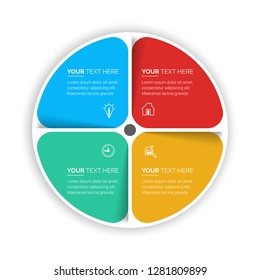 Abstract infographics number options template. Vector illustration.  Business data visualization. Process chart. Abstract elements of graph, diagram with steps, options, parts or processes. Vector