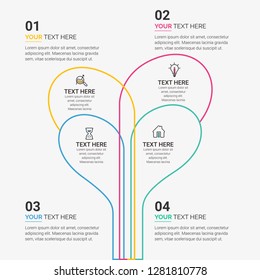Abstract infographics number options template. Vector illustration.  Business data visualization. Process chart. Abstract elements of graph, diagram with steps, options, parts or processes. Vector