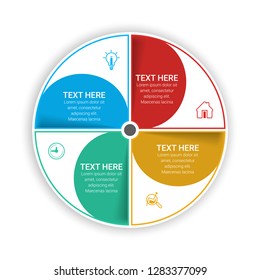 Abstract infographics number options template. Vector illustration.  Business data visualization. Process chart. Abstract elements of graph, diagram with steps, options, parts or processes. Vector