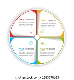Abstract infographics number options template. Vector illustration.  Business data visualization. Process chart. Abstract elements of graph, diagram with steps, options, parts or processes. Vector