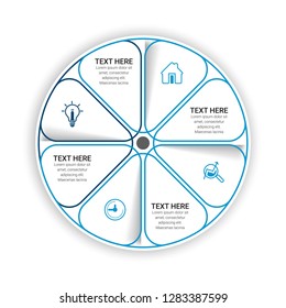 Abstract infographics number options template. Vector illustration.  Business data visualization. Process chart. Abstract elements of graph, diagram with steps, options, parts or processes. Vector