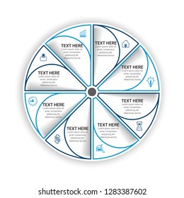 Abstract infographics number options template. Vector illustration.  Business data visualization. Process chart. Abstract elements of graph, diagram with steps, options, parts or processes. Vector