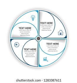 Abstract infographics number options template. Vector illustration.  Business data visualization. Process chart. Abstract elements of graph, diagram with steps, options, parts or processes. Vector