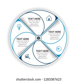 Abstract infographics number options template. Vector illustration.  Business data visualization. Process chart. Abstract elements of graph, diagram with steps, options, parts or processes. Vector