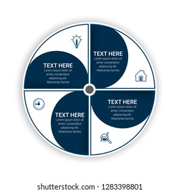 Abstract infographics number options template. Vector illustration.  Business data visualization. Process chart. Abstract elements of graph, diagram with steps, options, parts or processes. Vector