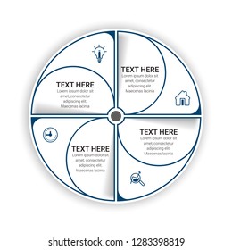 Abstract infographics number options template. Vector illustration.  Business data visualization. Process chart. Abstract elements of graph, diagram with steps, options, parts or processes. Vector