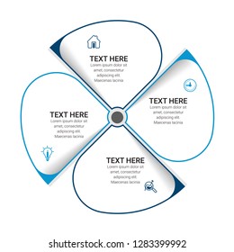 Abstract infographics number options template. Vector illustration.  Business data visualization. Process chart. Abstract elements of graph, diagram with steps, options, parts or processes. Vector