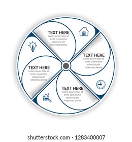 Abstract infographics number options template. Vector illustration.  Business data visualization. Process chart. Abstract elements of graph, diagram with steps, options, parts or processes. Vector