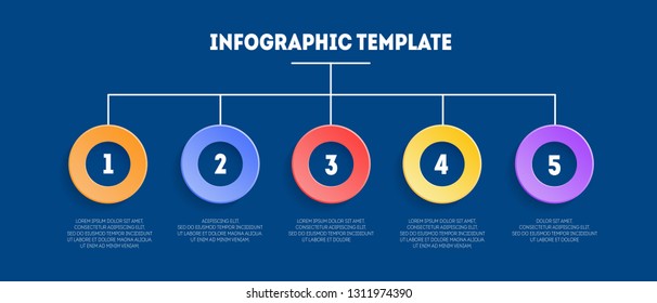 Abstract infographics number options template. Business circle template with options for brochure, diagram, workflow, timeline, web design. 