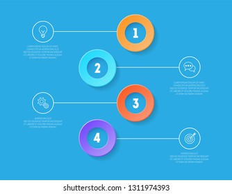 Abstract infographics number options template. Business circle template with options for brochure, diagram, workflow, timeline, web design. 